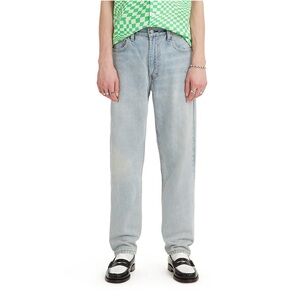 Levi’s 550 ‘92 Relaxed Taper Fit Jeans Light Wash Distressed Paint Mark Denim